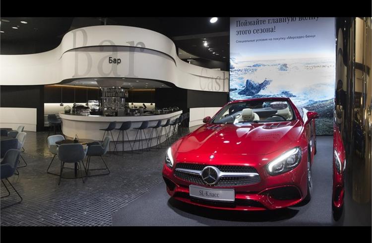 File image of Mercedes-Benz showroom in Moscow